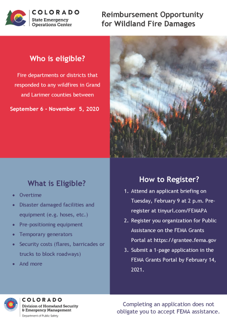 Flyer sharing information from this webpage on fire department eligibility